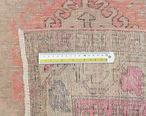 10 Ft Vintage Brown Persian Style Hand Knotted Low Pile Wool Runner Rug